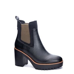 Chinese Laundry Good Day Chelsea Rubber Lug Sole Vegan Leather Boots Booties NEW